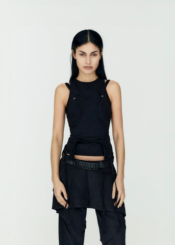 Double Tank Top Black