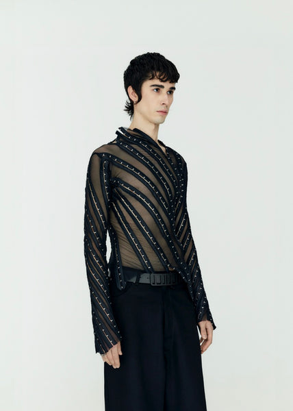 憐さま専用 / sheer hook tops black Hook & Eye Twirl Top - Onrushw23fh – onrushw23fh