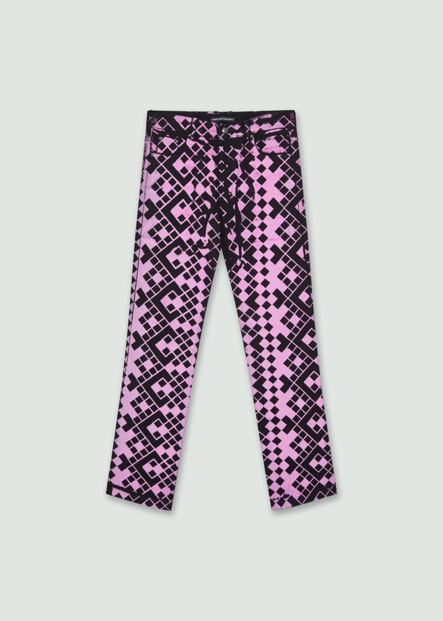 Grid Trousers - Pink