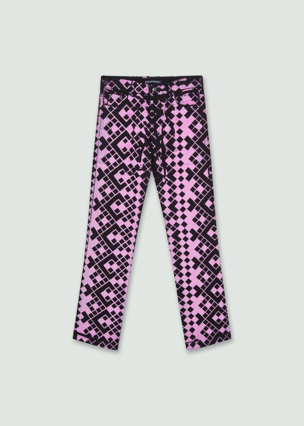 Grid Trousers - Pink