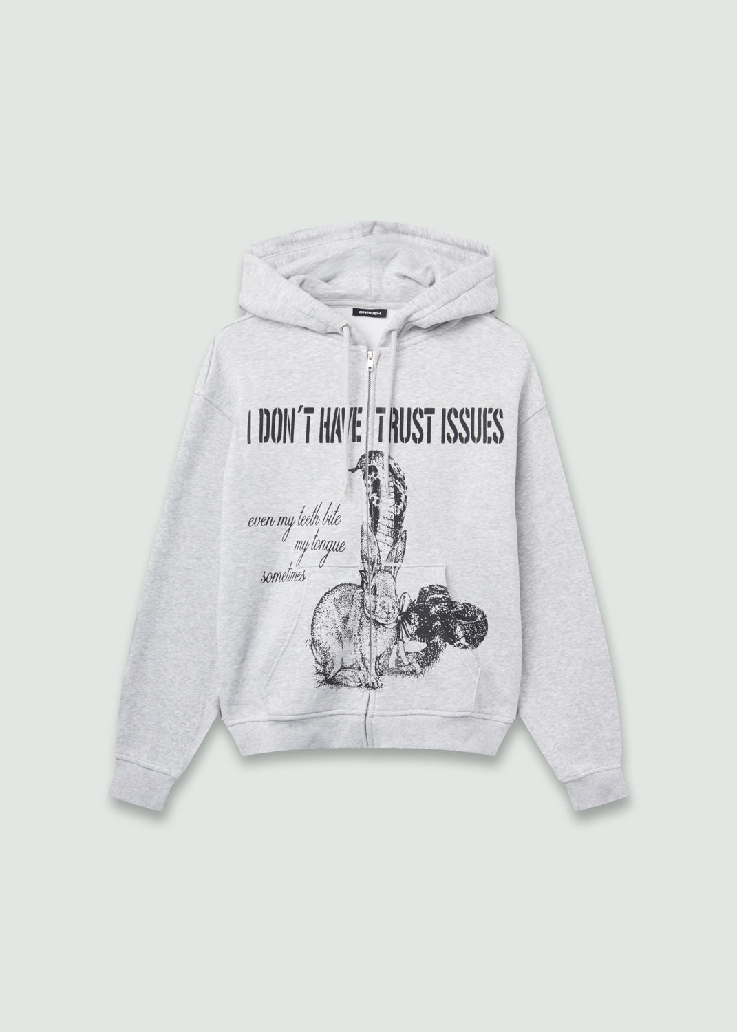 Bunny Zip Up Hoodie Black