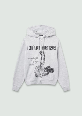 Bunny Zip Up Hoodie Black